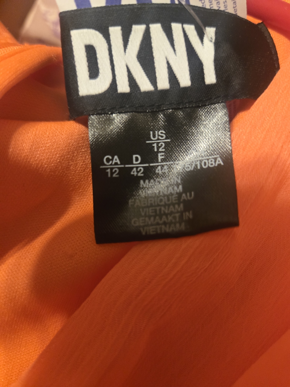 DNKY Wrap Midi Dress Coral Orange - Picture 9 of 14
